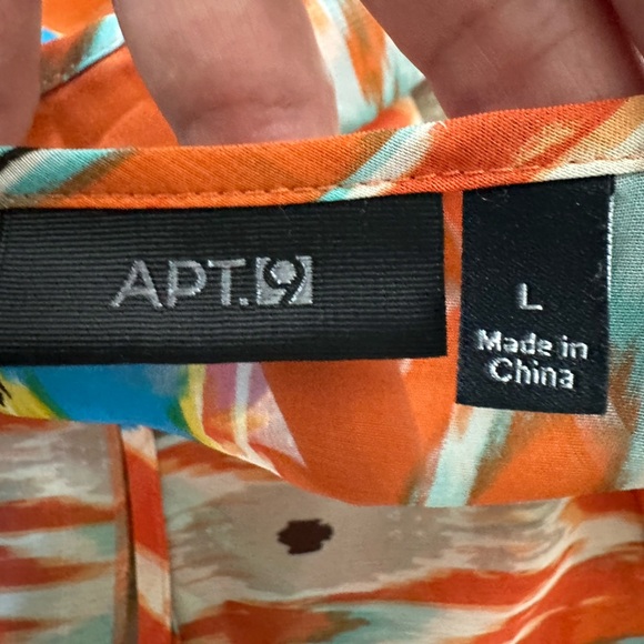 Apt. 9 Orange and Green Asymmetrical Blouse 💛💙 - Picture 9 of 10
